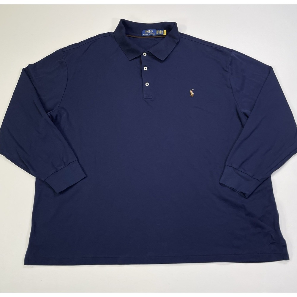 Polo Ralph Lauren Polo Men's 3XB Long Sleeve Flesh Pony Blue Lightweight Cotton